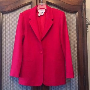 Sag Harbor red wool blend blazer.